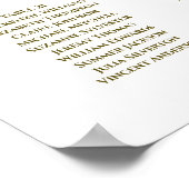 25表エレガント金ゴールド結婚の座席表 ポスター (角)