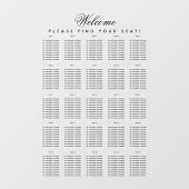 25表シーティングチャート透明スクリプトシンプル ウィンドウサイン (シート)