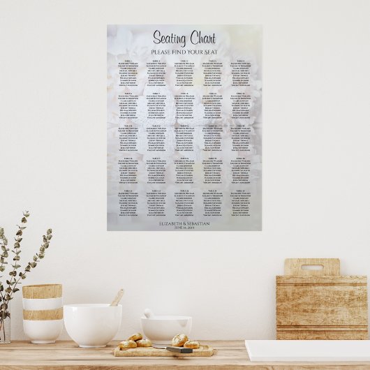 25表(白)反射結婚の座席表 ポスター (キッチン)