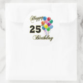 25誕生日おめでとう ラウンドシール (バッグ)