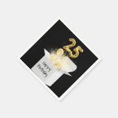 25誕生日の金ゴールドバルーンを白いボックスに スタンダードカクテルナプキン (角)