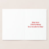 25誕生日はっきりした:「25歳!」 ゴールドフォイルカード 箔カード (内部)