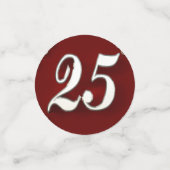 25誕生日またはアニバーサリーガルシルバーアンドレッド コンフェッティ (スモール正面)