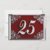 25誕生日またはアニバーサリーガルシルバーアンドレッド 出欠カード (裏面)