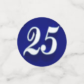 25誕生日またはアニバーサリーガルシルバーブルー コンフェッティ (スモール正面)