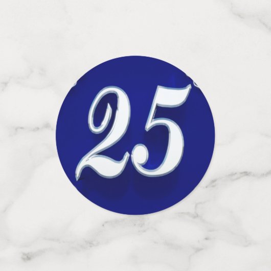 25誕生日またはアニバーサリーガルシルバーブルー コンフェッティ (スモール正面)