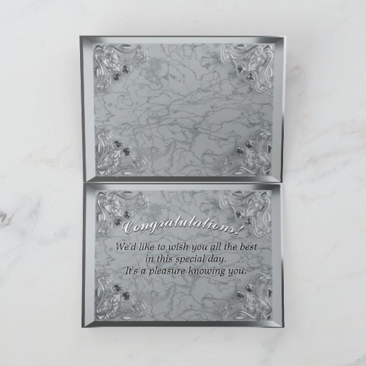 25誕生日またはアニバーサリーガルシルバーマーブル カード (内部)