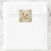 25誕生日または記念日の金ゴールドと大理石 スクエアシール (バッグ)