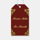 25誕生日または記念日金ゴールドと赤 ギフトタグ (裏面)