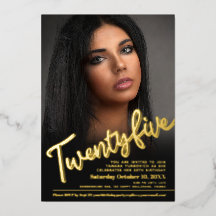 25誕生日カスタムフォトスクリプト金ゴールド