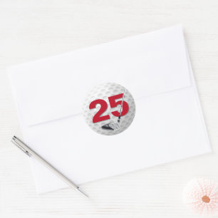 25誕生日ゴルフボールデザイン ラウンドシール