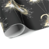 25誕生日スパークラーズオンブラックラッピング ラッピングペーパー (ロールコーナー)