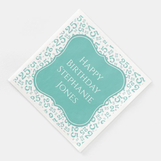 25誕生日ティール(緑がかった色)乱数パターン25 (コーナー)