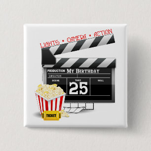 25誕生日ハリウッド映画パーティー 缶バッジ