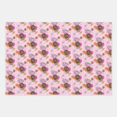 25誕生日ヒョウ虎アニマルプリント風船 ラッピングペーパーシート (正面3)