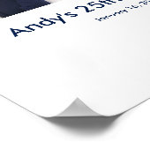 25誕生日フォトカスタムサインインパーティーボード ポスター (角)