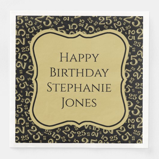 25誕生日ブラック/金ゴールド乱数パターン (正面)