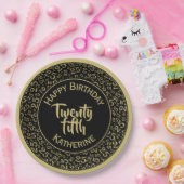 25誕生日乱数パターン25ブラック/ゴルフ ペーパープレート (パーティー)