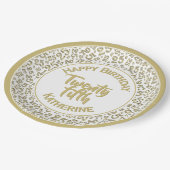 25誕生日乱数パターン25金ゴールド/白 ペーパープレート (アングル)