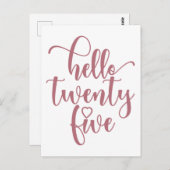 25誕生日女性こんにちは25かわいい25歳 ポストカード (正面/裏面)