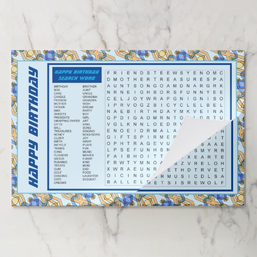 25誕生日紙おもしろいランチョンマット ペーパーパッド (折り畳み)