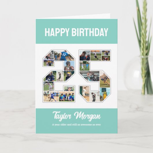 25誕生日記念日Number 25 Photo Collage カード (正面)