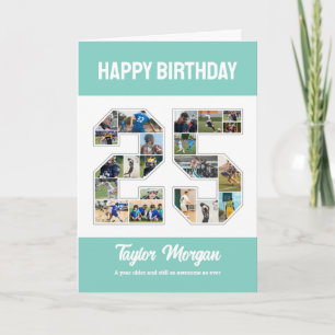 25誕生日記念日Number 25 Photo Collage カード
