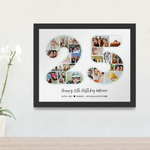 25誕生日記念日Number 25 Photo Collage ポスター