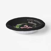 25誕生日黒フローラスクリプト名 ペーパーボウル (傾斜あり)