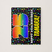 25誕生日:おもしろい、スターカラフル・フィールド・パターン ジグソーパズル (縦)