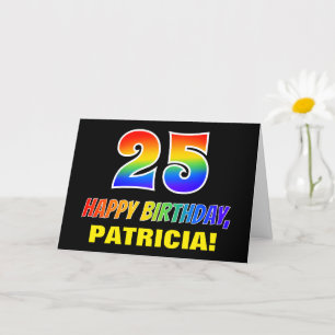 25誕生日:はっきりした,おもしろい,シンプル虹, 25 カード