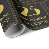 25誕生日~アールデコ見るインスパイア"25",名前 ラッピングペーパー (ロールコーナー)