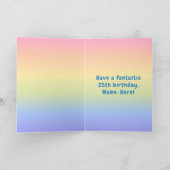 25誕生日:カラフルレインボー# 25,名前をカスタムする カード (内部)