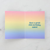 25誕生日:カラフルレインボー# 25,名前をカスタムする カード (内部)