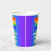 25誕生日: カラフル、おもしろいレインボーパターン# 25 紙コップ (左)