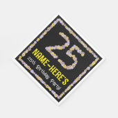 25誕生日:フローラ花数名前をカスタムする スタンダードランチョンナプキン (角)