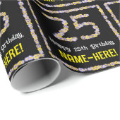 25誕生日:フローラ花数名前をカスタムする ラッピングペーパー (ロールコーナー)