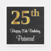 25誕生日~ラグジュアリーエレガントな金ゴールドの外観# スタンダードランチョンナプキン (正面)