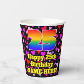 25誕生日:愛するハートパターン, Rainbow 25 紙コップ (裏面)
