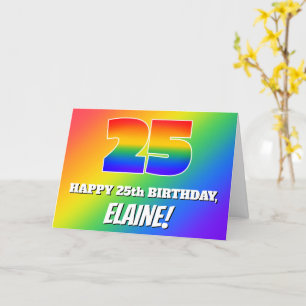 25誕生日:数々のカラー虹色パターン# 25 カード