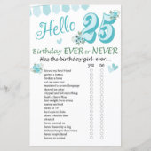 25誕生日Ever Or Never Game (正面)