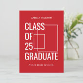 25赤と白のオープンハウスの2つの写真クラス 招待状 (スタンド正面)