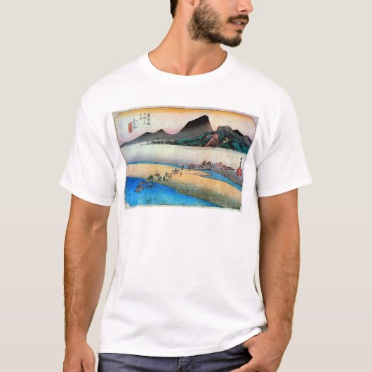 25金谷宿、広重金屋宿、広重、浮世絵 Tシャツ (正面)