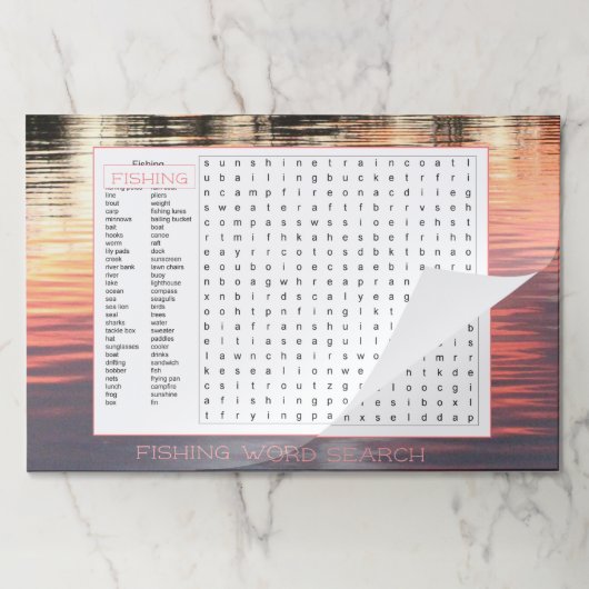 25魚釣りゲーム紙ランチョンマット ペーパーパッド (折り畳み)