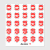 25鮮やかな赤い口紅キスマークシール シール (シート)