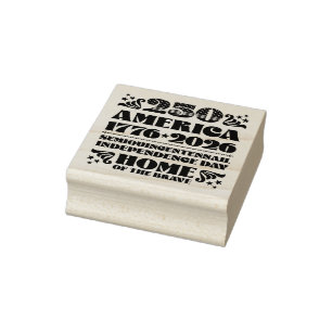 250アメリカ独立記念日2026ウッドアートスタンプ ラバースタンプ