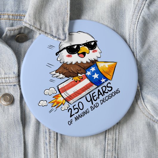 250件の誤った選択 7月4日のアメリカ独立記念日のイーグル+花火 缶バッジ (インサイチュ)