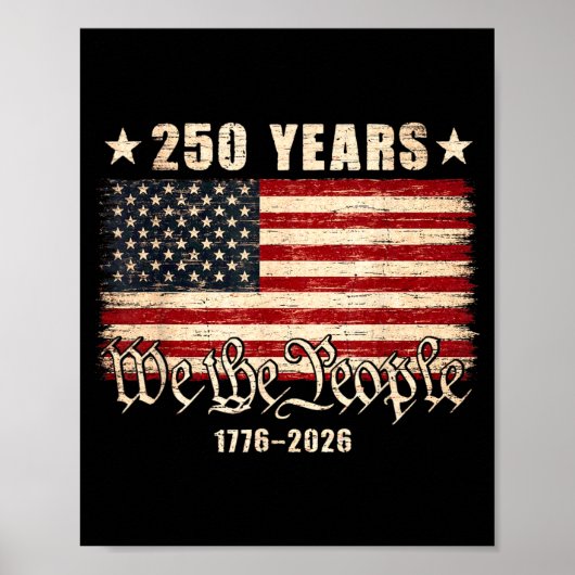 250周年アメリカ国旗 1776 2026 独立記念日 250 ポスター (正面)