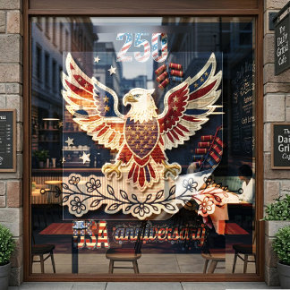250周年アメリカ建国記念マジェスティックイーグルアイボリーパトリオティック ウィンドウサイン