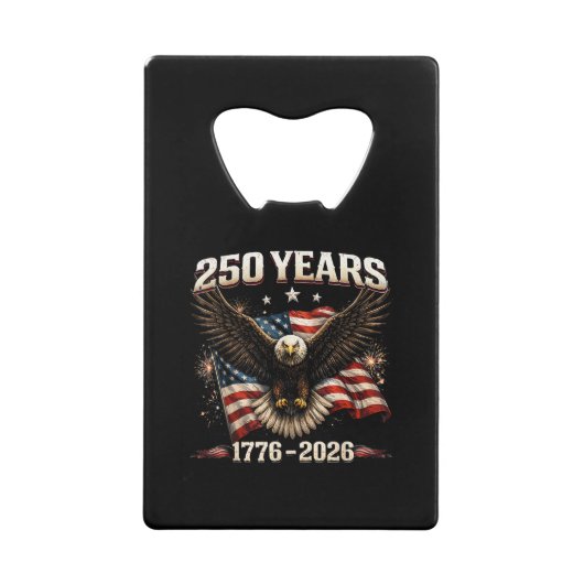 250周年アメリカ愛国ワシ 250周年独立記念日 クレジットカード栓抜き (正面)
